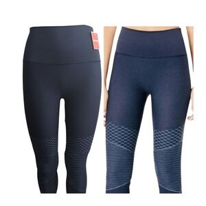 SPANX Women's Size Large Seamless Moto Leggings Indigo Sky‎ High Waist 50200R